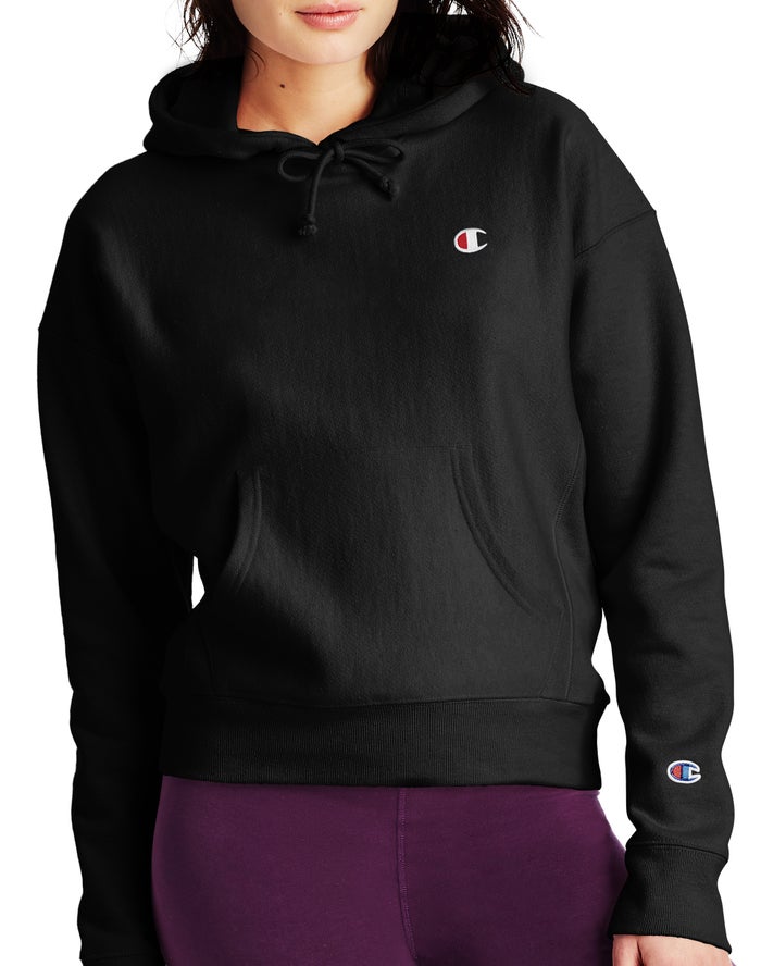 Sudadera Con Capucha Champion Mujer - Reverse Weave C Logo ( Negras ) 5806974-JO